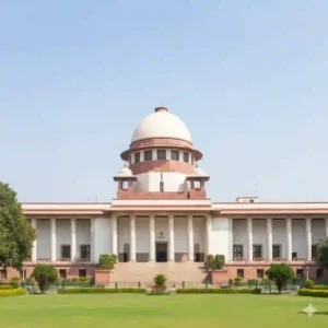 Supreme Court of India building exterior on a clear day.