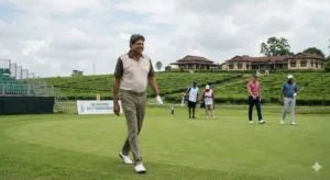 Kapil Dev at the Digboi Golf Course during the IOC Master Golf Tournament in Assam.
