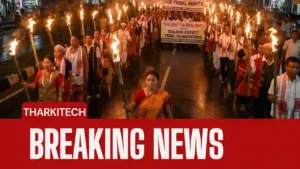 Tribal organisations holding a torch rally in Udalguri protesting ST status decision