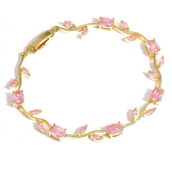 Tulip bracelet Blush Pink dimond Gold Bracelet Our tulip bracelet is giving delicate, dreamy, and a little bit irresistible energyGold Plated Pink Floral Bracelet Jewelry